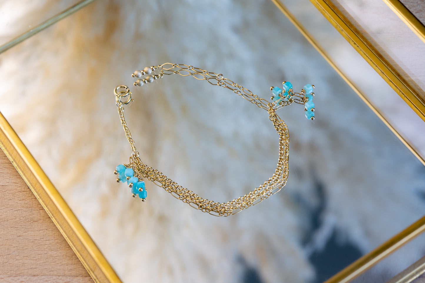 Bracelet double - pierres turquoises