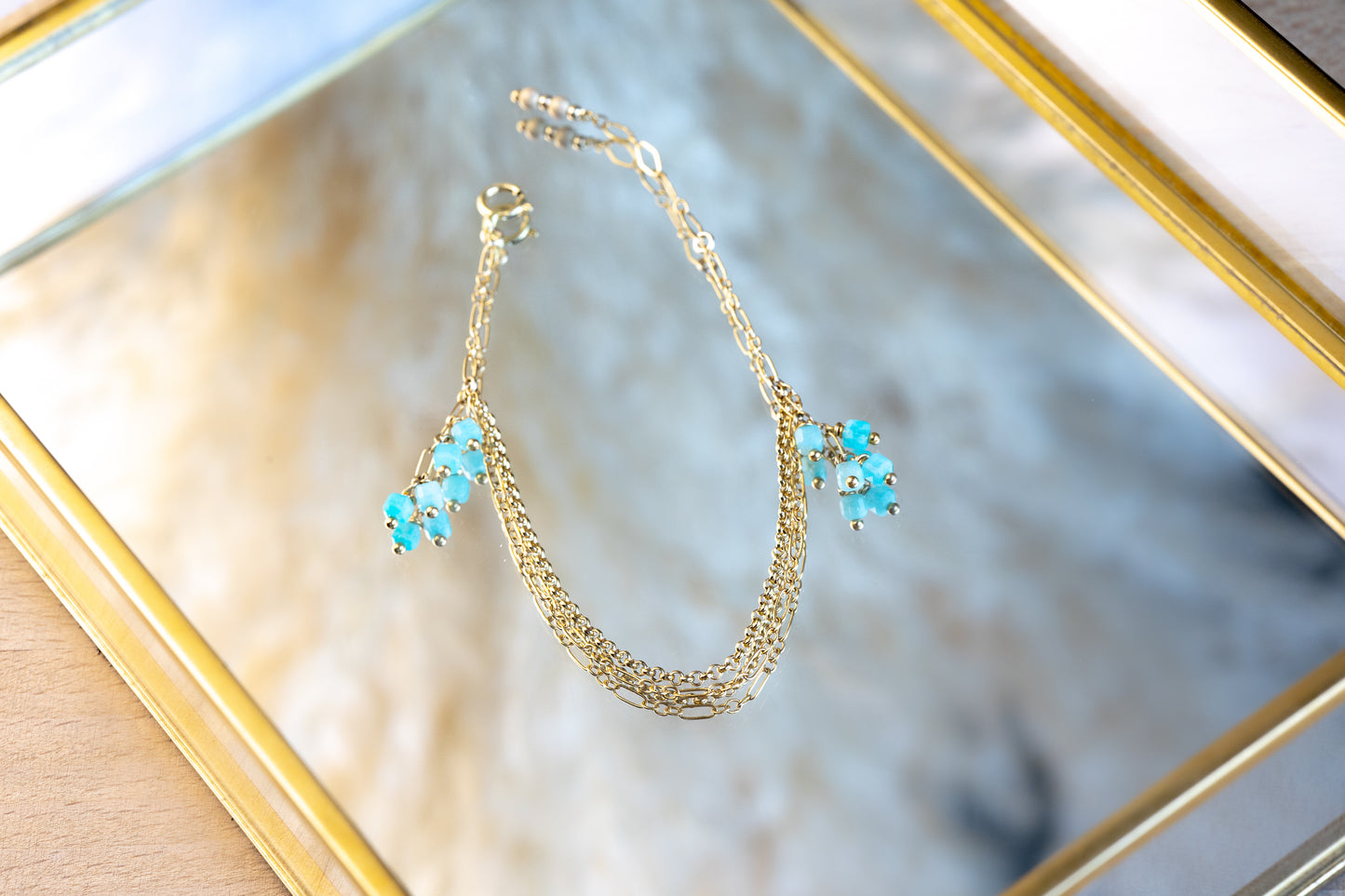 Bracelet double - pierres turquoises