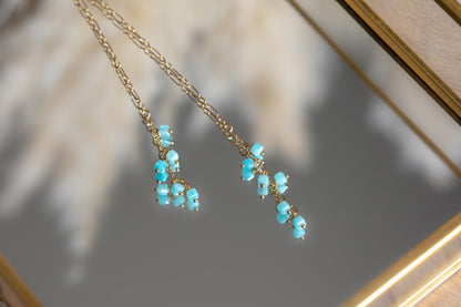 Collier Cravate et perles turquoises