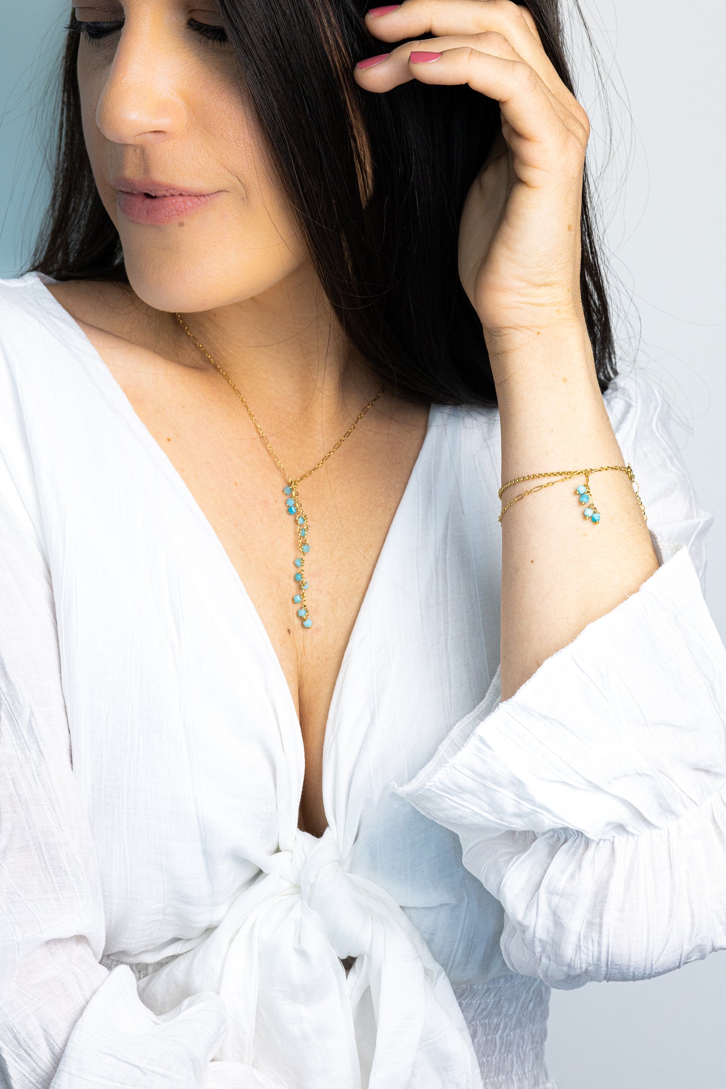 Bracelet double - pierres turquoises