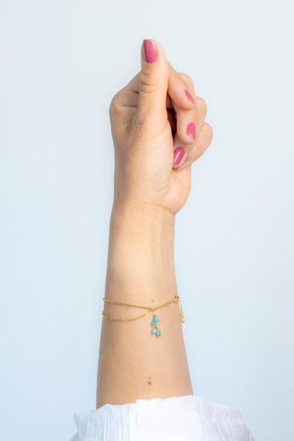 Bracelet double - pierres turquoises